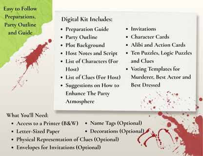 Murder Mystery Digital Party Kit - 1990s Cult Theme