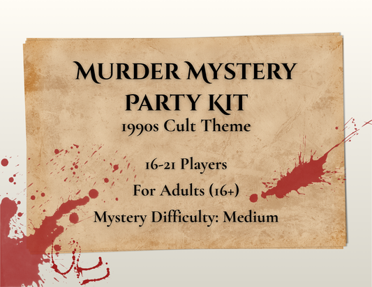 Murder Mystery Digital Party Kit - 1990s Cult Theme