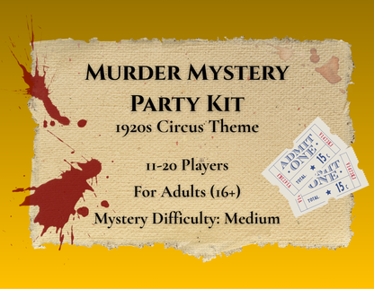 Murder Mystery Digital Party Kit - 1920s Circus Theme